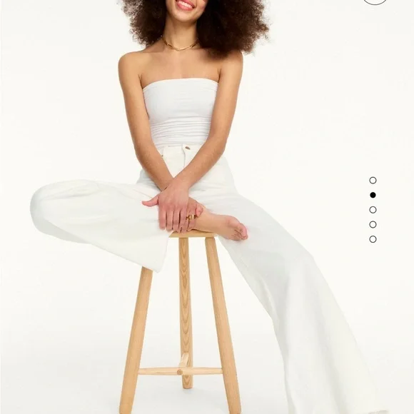 NWT J. Crew Pont Sur high waist, wide leg, white denim jeans, size 32 - Picture 2 of 14